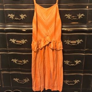 Art Class Orange Ruffle Sundress